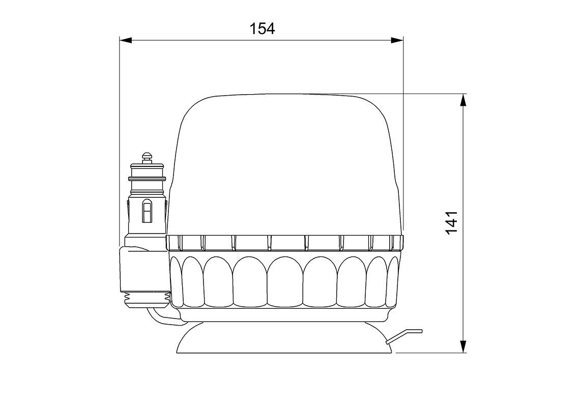 Girofaro LED magnetico 1 ventosa CAVO AVVOLGIBILE lampeggiante ambra